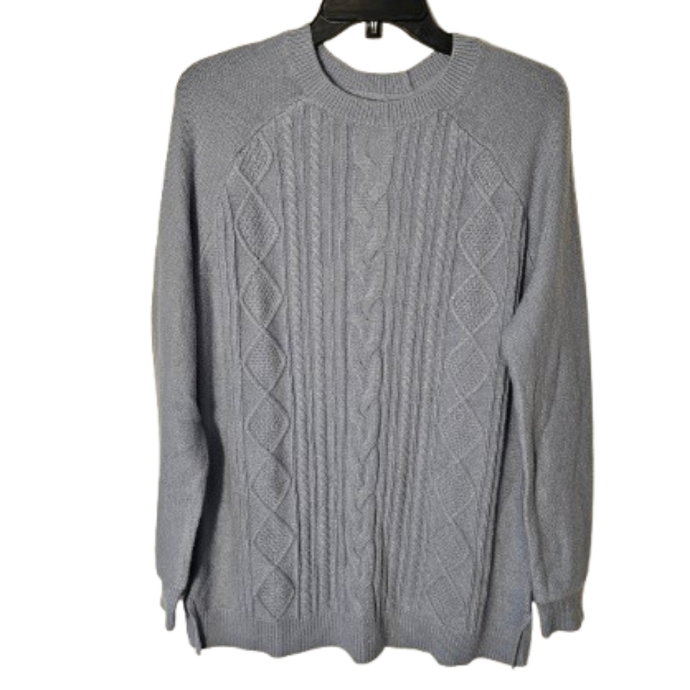 RD Style Light Blue Cable Knit Sweater Womens Size Medium NWOT